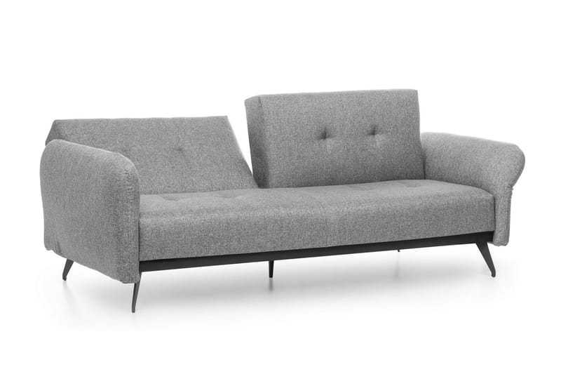 Mezonzo 3-seter Rektangulær Sovesofa 125x190 cm i Stoff - Grå - Møbler - Sofaer - Sovesofaer
