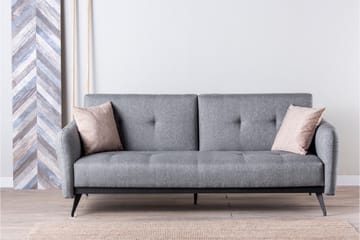 Mezonzo 3-seter Rektangulær Sovesofa 125x190 cm i Stoff - Grå - Møbler - Sofaer - Sovesofaer