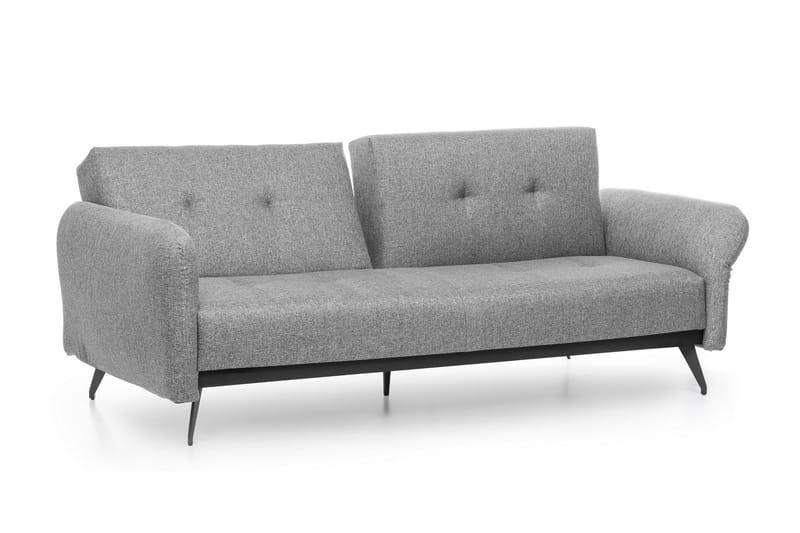 Mezonzo 3-seter Rektangulær Sovesofa 125x190 cm i Stoff - Grå - Møbler - Sofaer - Sovesofaer