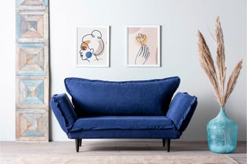 Mezonzo 3-seter Rektangulær Sovesofa 50x190 cm i Stoff - Blå - Møbler - Sofaer - Sovesofaer