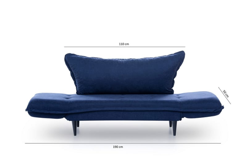 Mezonzo 3-seter Rektangulær Sovesofa 50x190 cm i Stoff - Blå - Møbler - Sofaer - Sovesofaer