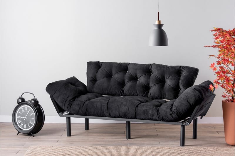 Mezonzo 3-seter Sovesofa - Svart - Møbler - Sofaer - Sovesofaer