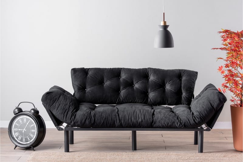 Mezonzo 3-seter Sovesofa - Svart - Møbler - Sofaer - Sovesofaer