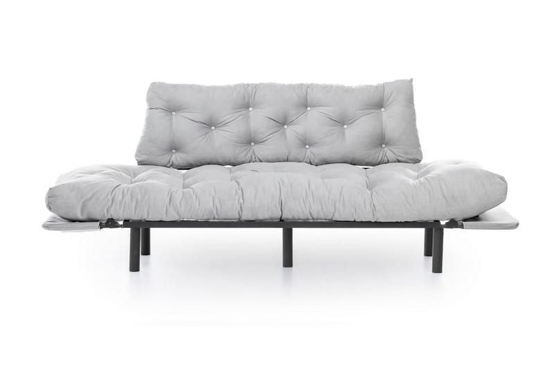 Mezonzo 3-seter Sovesofa Utfellbar 70x225 cm i Stoff - Grå - Møbler - Sofaer - Sovesofaer