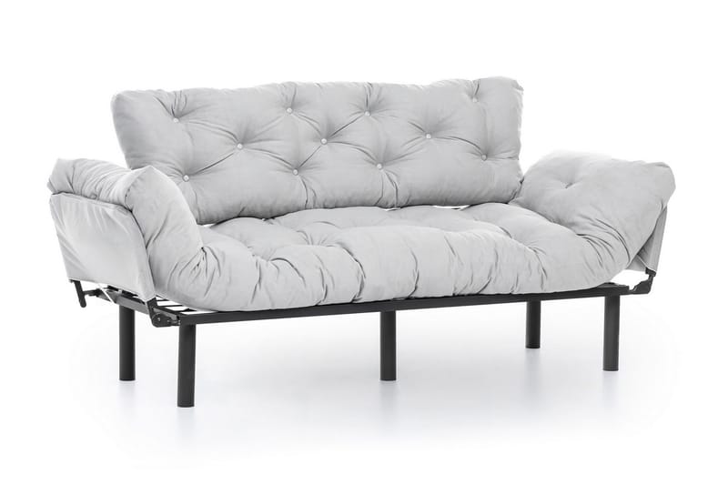Mezonzo 3-seter Sovesofa Utfellbar 70x225 cm i Stoff - Grå - Møbler - Sofaer - Sovesofaer