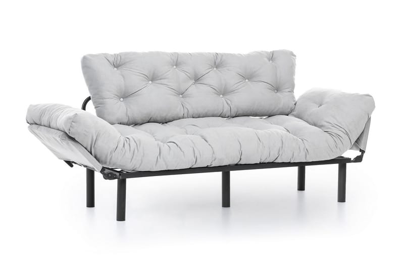 Mezonzo 3-seter Sovesofa Utfellbar 70x225 cm i Stoff - Grå - Møbler - Sofaer - Sovesofaer