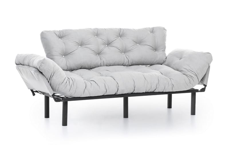 Mezonzo 3-seter Sovesofa Utfellbar 70x225 cm i Stoff - Grå - Møbler - Sofaer - Sovesofaer