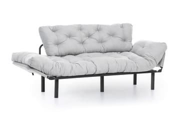 Mezonzo 3-seter Sovesofa Utfellbar 70x225 cm i Stoff - Grå - Møbler - Sofaer - Sovesofaer