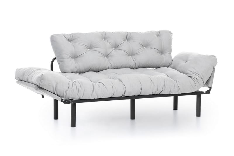 Mezonzo 3-seter Sovesofa Utfellbar 70x225 cm i Stoff - Grå - Møbler - Sofaer - Sovesofaer