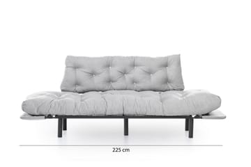 Mezonzo 3-seter Sovesofa Utfellbar 70x225 cm i Stoff - Grå - Møbler - Sofaer - Sovesofaer