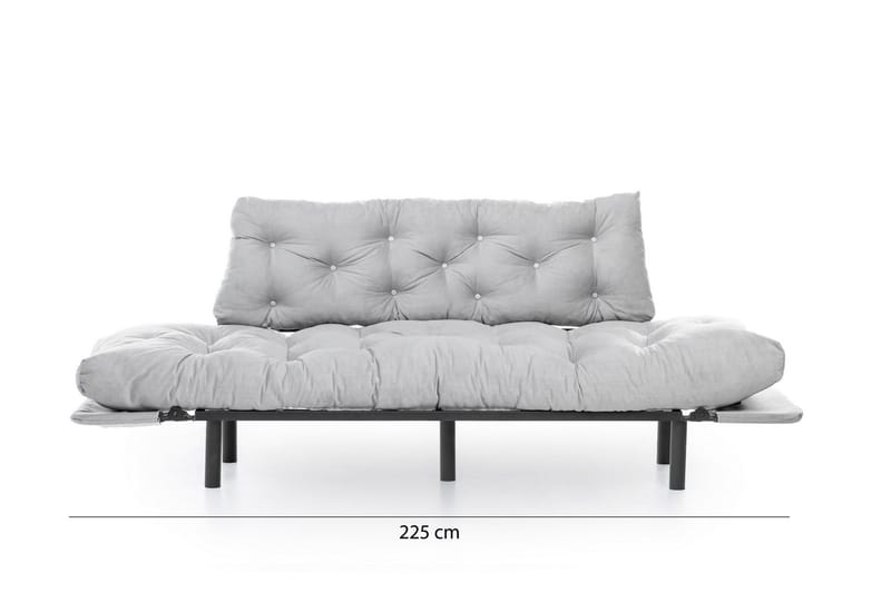 Mezonzo 3-seter Sovesofa Utfellbar 70x225 cm i Stoff - Grå - Møbler - Sofaer - Sovesofaer