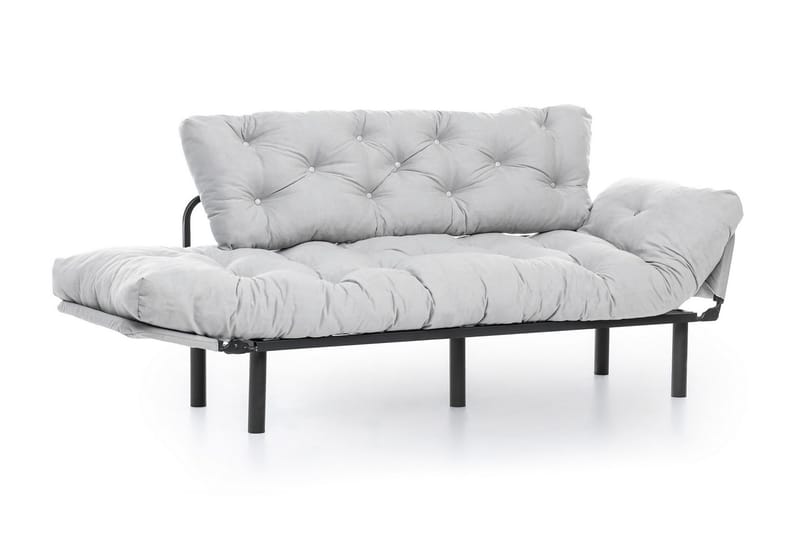 Mezonzo 3-seter Sovesofa Utfellbar 70x225 cm i Stoff - Grå - Møbler - Sofaer - Sovesofaer