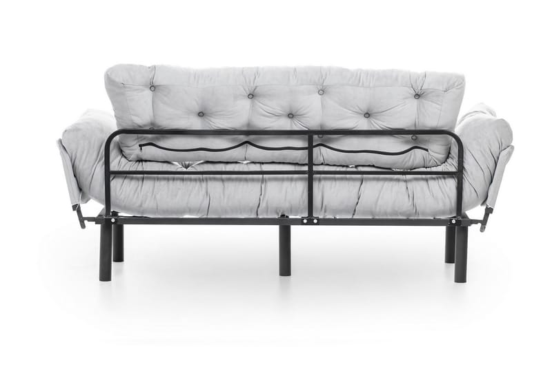 Mezonzo 3-seter Sovesofa Utfellbar 70x225 cm i Stoff - Grå - Møbler - Sofaer - Sovesofaer