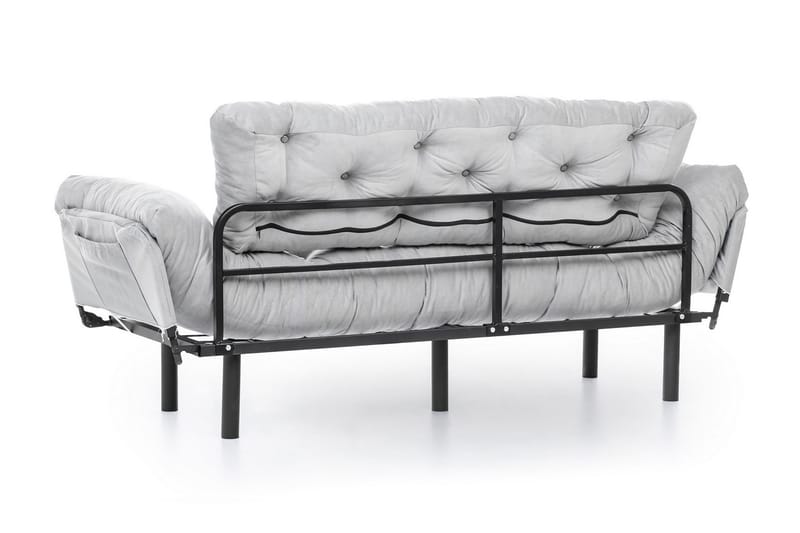 Mezonzo 3-seter Sovesofa Utfellbar 70x225 cm i Stoff - Grå - Møbler - Sofaer - Sovesofaer