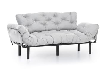 Mezonzo 3-seter Sovesofa Utfellbar 70x225 cm i Stoff - Grå - Møbler - Sofaer - Sovesofaer