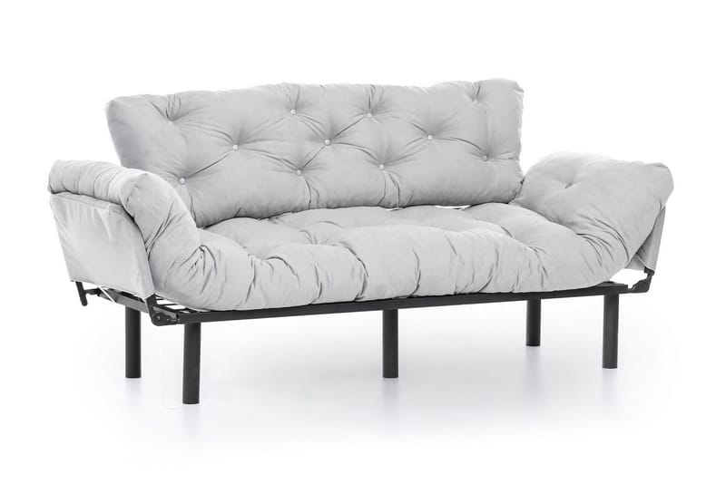 Mezonzo 3-seter Sovesofa Utfellbar 70x225 cm i Stoff - Grå - Møbler - Sofaer - Sovesofaer