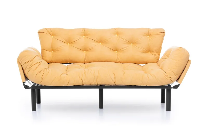 Mezonzo 3-seter Sovesofa Utfellbar 70x225 cm i Stoff, Gul