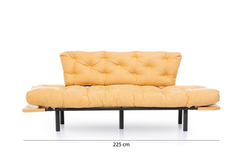 Mezonzo 3-seter Sovesofa Utfellbar 70x225 cm i Stoff - Gul - Møbler - Sofaer - Sovesofaer