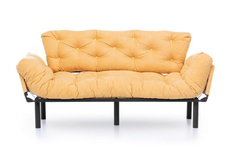 Mezonzo 3-seter Sovesofa Utfellbar 70x225 cm i Stoff - Gul - Møbler - Sofaer - Sovesofaer