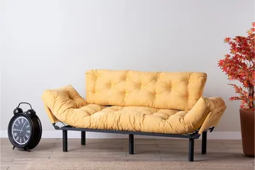 Mezonzo 3-seter Sovesofa Utfellbar 70x225 cm i Stoff - Gul - Møbler - Sofaer - Sovesofaer