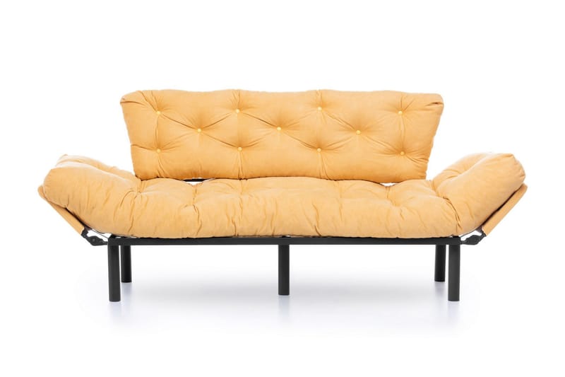 Mezonzo 3-seter Sovesofa Utfellbar 70x225 cm i Stoff - Gul - Møbler - Sofaer - Sovesofaer