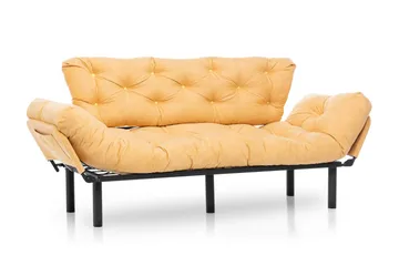 Mezonzo 3-seter Sovesofa Utfellbar 70x225 cm i Stoff - Gul - Møbler - Sofaer - Sovesofaer
