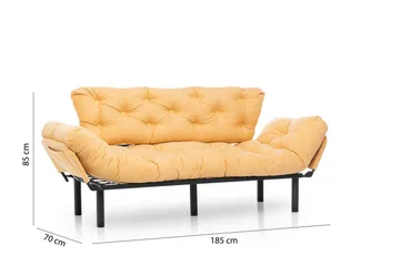 Mezonzo 3-seter Sovesofa Utfellbar 70x225 cm i Stoff - Gul - Møbler - Sofaer - Sovesofaer