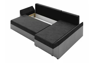 Midfeld 3-seter Venstre Hjørnesovesofa 130x200 cm med Oppbevaring i Stoff - Svart - Møbler - Sofaer - Sovesofaer