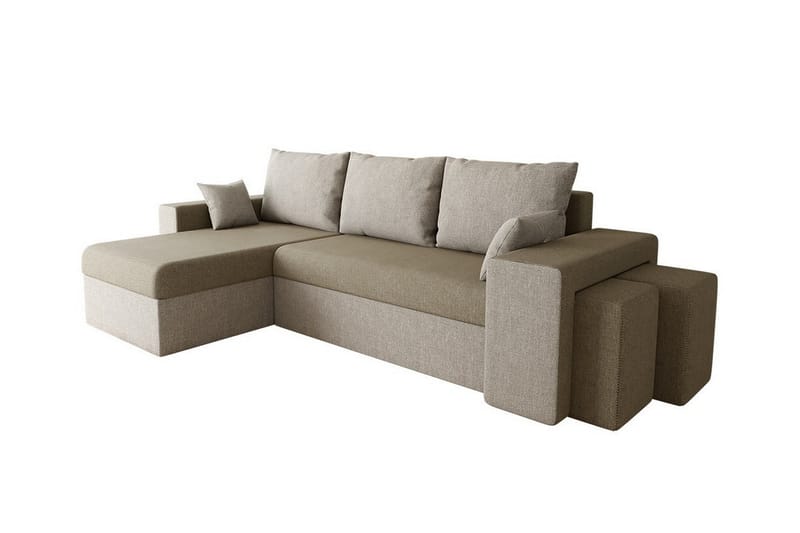 Midfeld 3-seters Hjørnesovesofa - Beige - Sovesofaer - Hjørnesovesofa