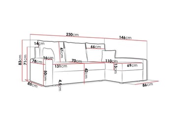 Midfeld 3-seters Hjørnesovesofa - Beige/Brun - Møbler - Sofaer - Sovesofaer