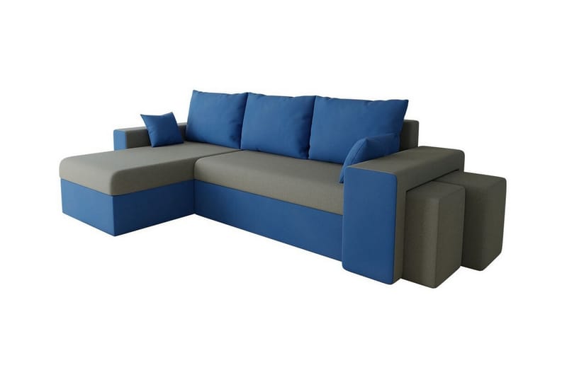 Midfeld 3-seters Hjørnesovesofa - Blå/Grå - Møbler - Sofaer - Sovesofaer