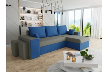 Midfeld 3-seters Hjørnesovesofa - Blå/Grå - Møbler - Sofaer - Sovesofaer