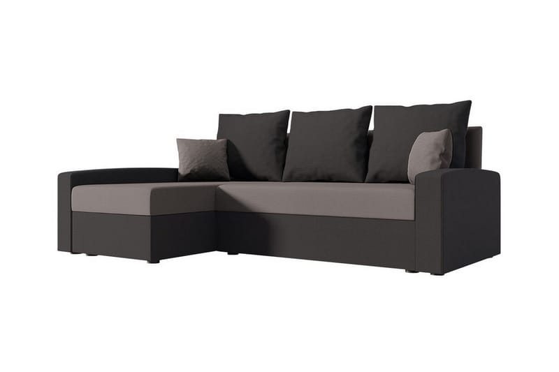 Midfeld 3-seters Hjørnesovesofa - Brun/Svart - Møbler - Sofaer - Sovesofaer
