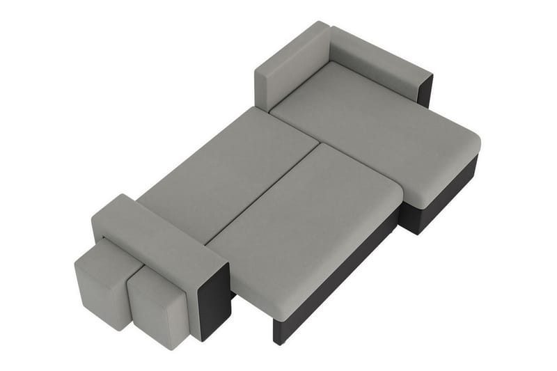 Midfeld 3-seters Hjørnesovesofa - Brun/Svart - Møbler - Sofaer - Sovesofaer