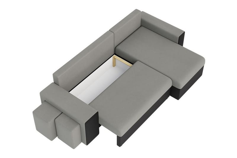 Midfeld 3-seters Hjørnesovesofa - Brun/Svart - Møbler - Sofaer - Sovesofaer