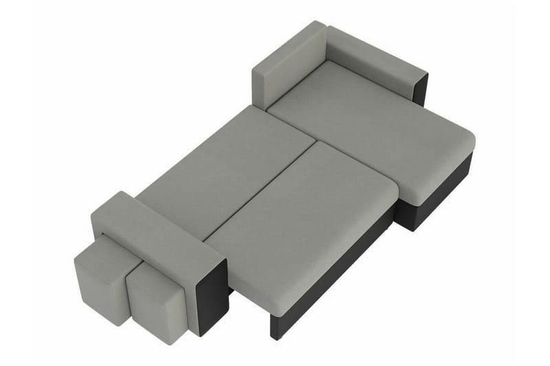 Midfeld 3-seters Hjørnesovesofa - Brun/Svart - Møbler - Sofaer - Sovesofaer