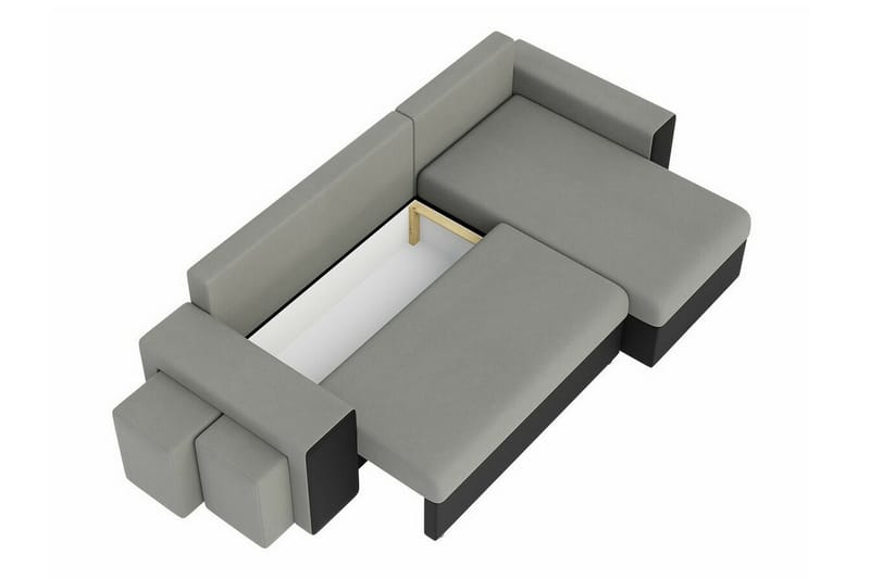 Midfeld 3-seters Hjørnesovesofa - Brun/Svart - Møbler - Sofaer - Sovesofaer