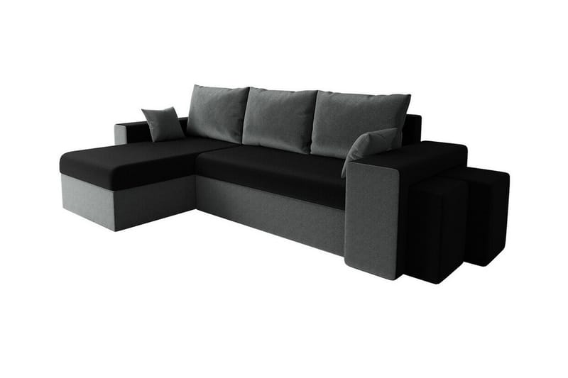 Midfeld 3-seters Hjørnesovesofa - Grå/Svart - Møbler - Sofaer - Sovesofaer
