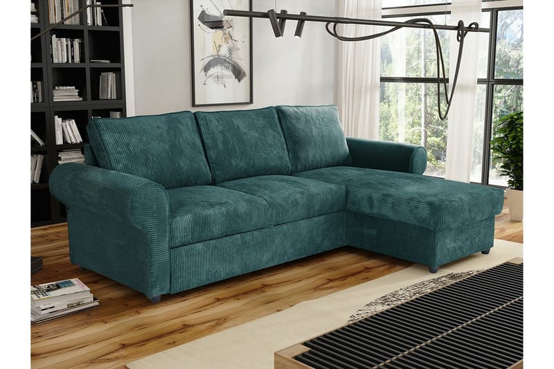 Midfeld 3-seters Hjørnesovesofa - Mørk Turkis - Møbler - Sofaer - Sovesofaer