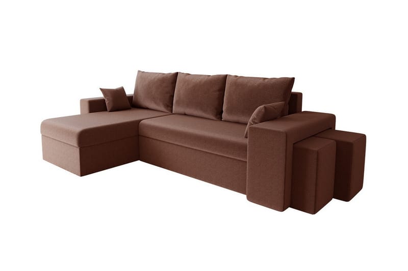 Midfeld 3-seters Hjørnesovesofa - Mørkebrun - Møbler - Sofaer - Sovesofaer