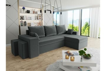 Midfeld 3-seters Hjørnesovesofa - Mørkegrå - Møbler - Sofaer - Sovesofaer