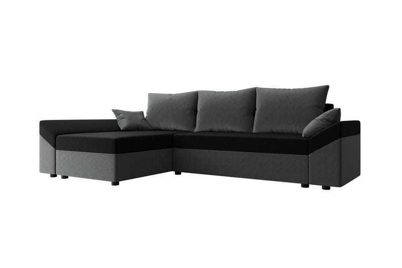Midfeld 3-seters Hjørnesovesofa - Mørkegrå/Svart - Møbler - Sofaer - Sovesofaer