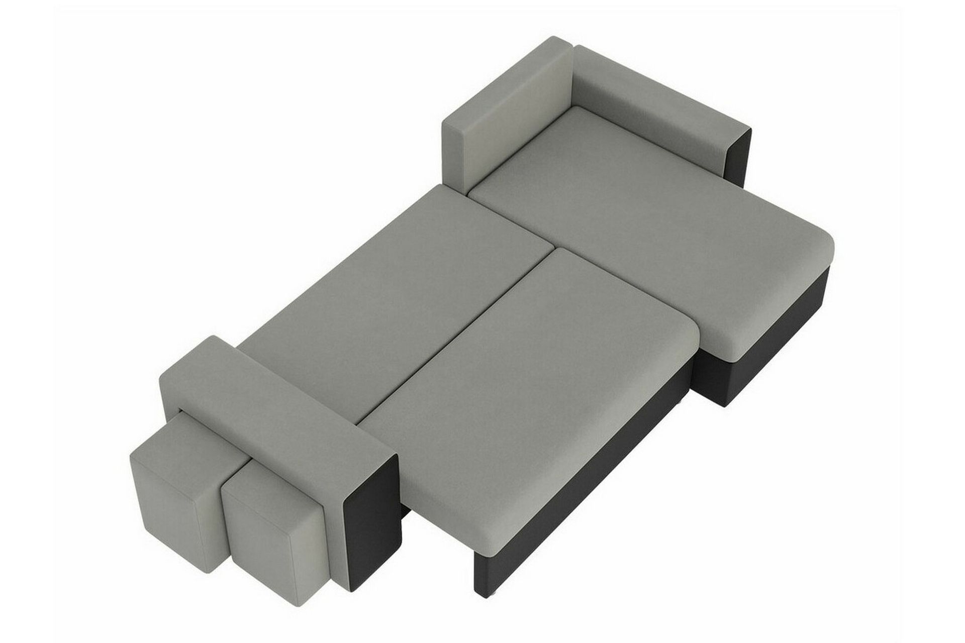 Midfeld 3-seters Hjørnesovesofa - Mörkbrun/Svart - Møbler - Sofaer - Sovesofaer