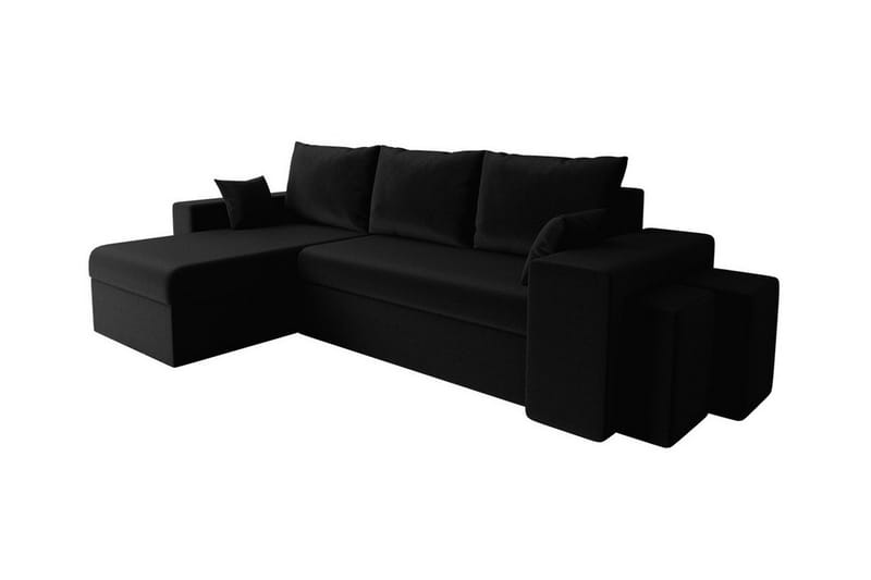 Midfeld 3-seters Hjørnesovesofa - Svart - Møbler - Sofaer - Sovesofaer