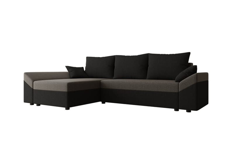Midfeld 3-seters Hjørnesovesofa - Svart/Brun - Møbler - Sofaer - Sovesofaer