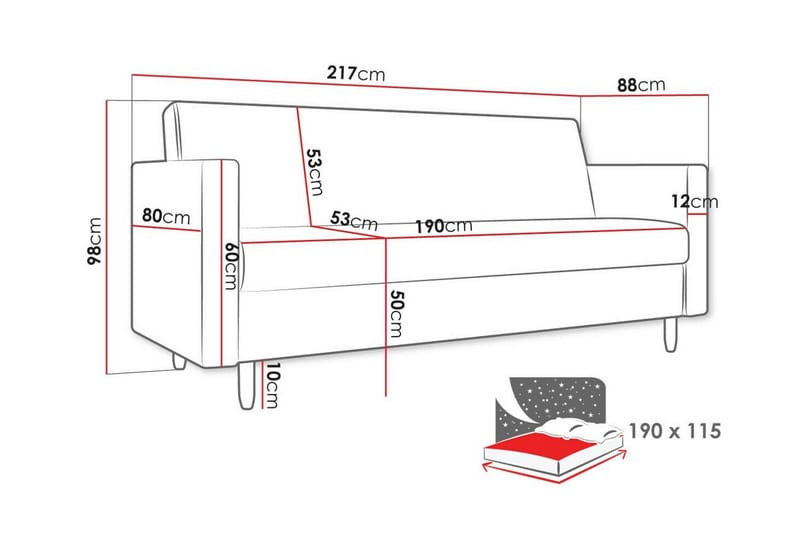 Midfeld 3-seters Sovesofa - Brun - Møbler - Sofaer - Sovesofaer