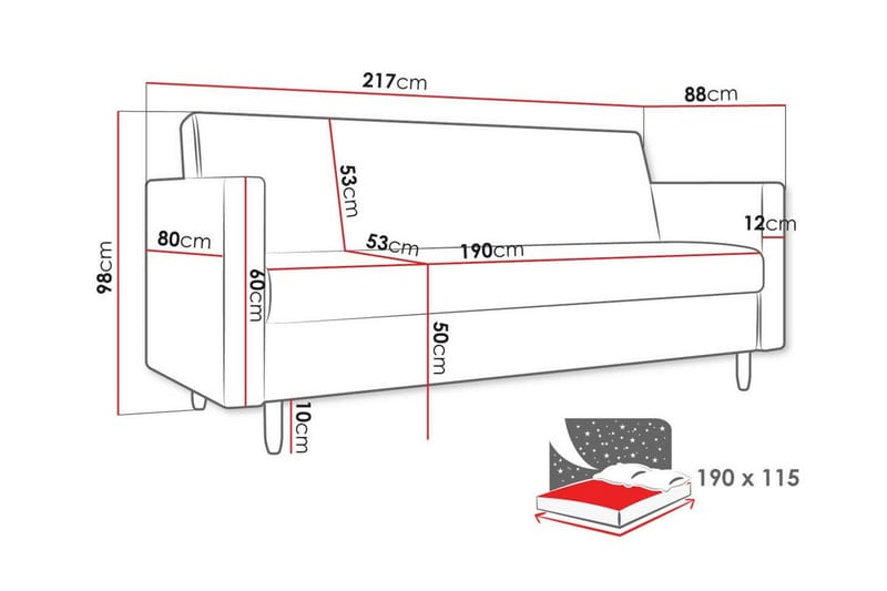 Midfeld 3-seters Sovesofa - Brun - Sovesofaer - 3 seters sovesofa