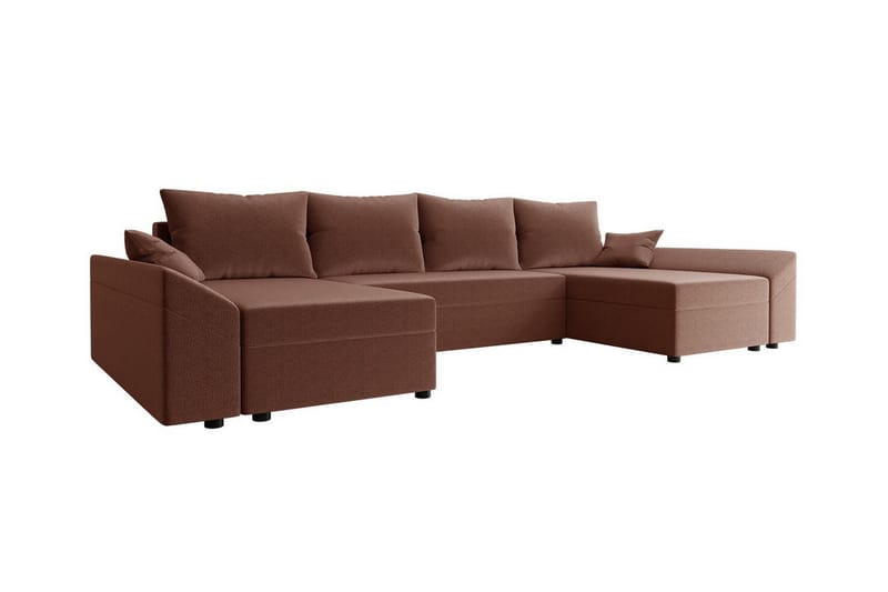 Midfeld 4-seters Hjørnesovesofa - Brun - Møbler - Sofaer - Sovesofaer