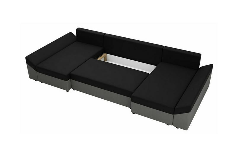 Midfeld 4-seters Hjørnesovesofa - Brun/Svart - Møbler - Sofaer - Sovesofaer