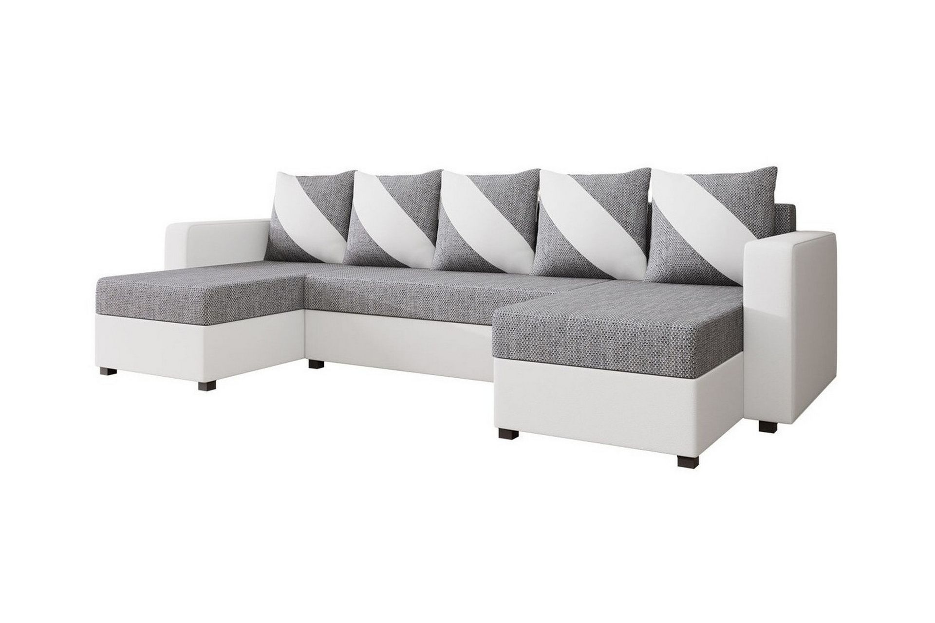 Midfeld 4-seters Hjørnesovesofa - Hvit/Grå - Møbler - Sofaer - Sovesofaer